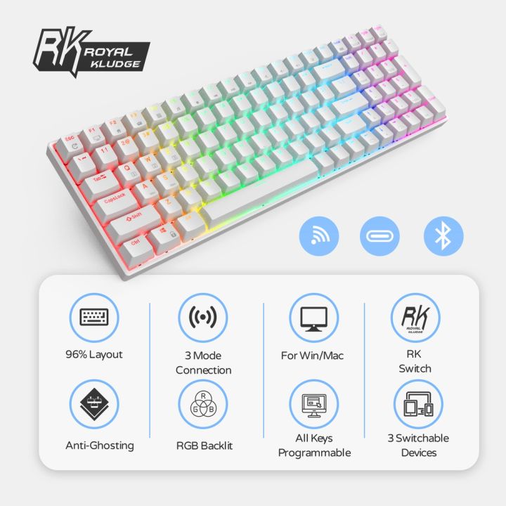 royal-kludge-rk100-mechanical-gaming-keyboard-wireless-bluetooth-2-4ghz-wired-rgb-hotswap-blue-brown-red-switch-คีย์บอร์ดบลูทูธ