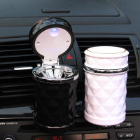 【cw】Car Ashtray With LED Light Portable Alloy Ash Tray Aluminum Cup eless Auto Ashtray Flame Retardant Holder hot