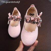 【hot】♧  Leather Shoes Fashion Kids Flat Heels Floral Little Size 22-31 SKQ001