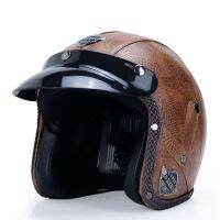 Casque de Moto demi-visage rétro demi-visage certifié DOT casque de Chopper ouvert 3/4