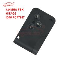 【❖New Hot❖】 qiukekang81481 สมาร์ทคีย์การ์ด7701209132 Kigoauto 433Mhz Pcf7947 3ปุ่มสำหรับ Renault Megane Ii Megane 2 Scenic Ii Grand Scenic Ii 2003-2008