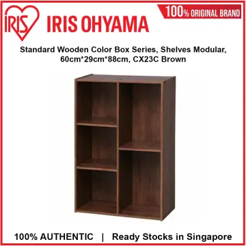 IRIS 2 Tier Wood Storage Shelf Brown/White