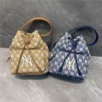 MLBˉNYˉKorean version full print retro fashion casual white tower underarm bag wrist bag shoulder bag handbag bucket bag