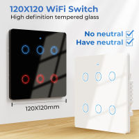 Tuya ไวไฟอัจฉริยะสวิตช์สัมผัสบราซิล4, 6กำแพงเดียวศูนย์รีโมทคอนโทรลใช้ทั่วโลกไฟแอปควบคุมเวลาด้วยเสียง