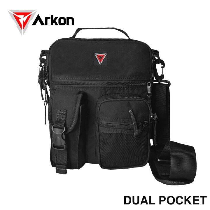 Arkon Dual Pocket Sling Bag Original Cordura Fabric and YKK Zipper Sliders Long Lasting Ava