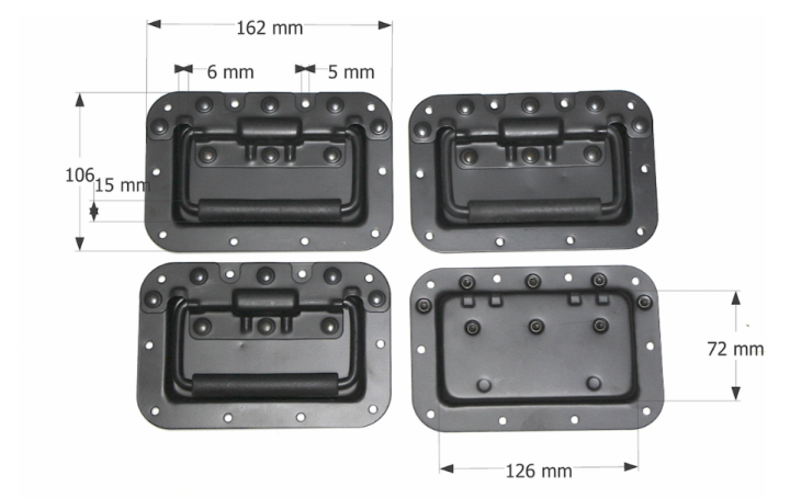 มือจับ-มือจับกลางสีดำ-recessed-spring-handle-แพ็คละ-2-หรือ-4-ชิ้น-อุปกรณ์แร็ค-ทำแร็ค-ตู้แร็ค-ประกอบแร็ค-กล่องใส่อุปกรณ์