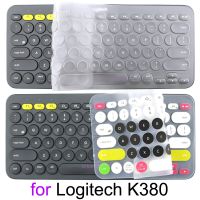 K380แผ่นครอบแป้นพิมพ์สำหรับ Logitech K380สำหรับ Logi ไร้สายซิลิโคนป้องกันผิวเคสฟิล์ม TPU เปลือกภาษาอังกฤษเกาหลีใสสีดำ