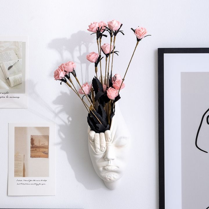 face-flower-pot-wall-mounted-vase-funny-head-flower-arrangement-resin-handicraft-ornaments-background-wall-decoration-vases-pots
