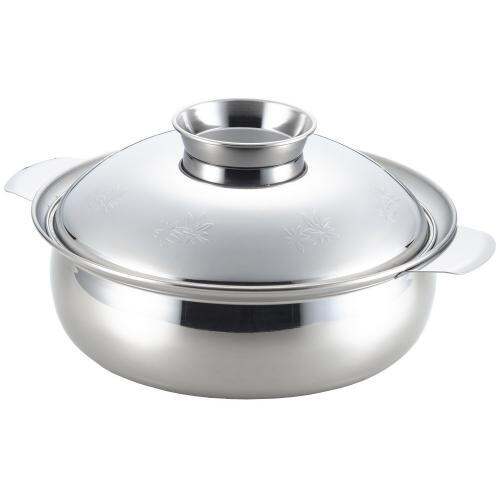 Yoshikawa Made in Japan Stainless steel pot 27cm Earthenware pot style