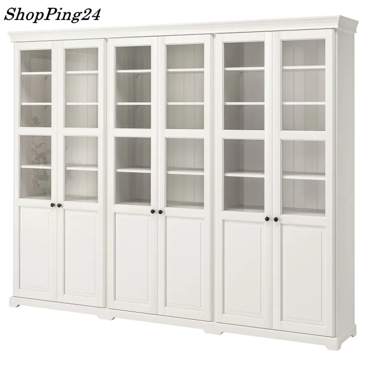 ตู้โชว์ ตู้กระจก โมเดิร์น ตู้เก็บของพร้อมบานตู้ 276X35X215 ซม. Cabinets  Bookcases Storage Combination With Doors 276X215 Cm | Lazada.Co.Th