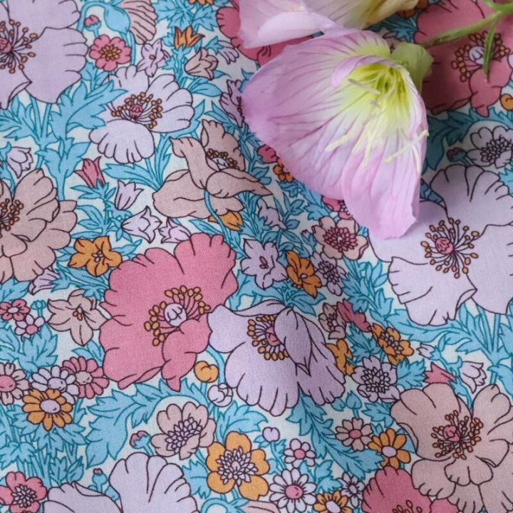 กระเป๋าเงินสำหรับเด็กกระโปรงชุดเดรสตัดเย็บผ้าผ้าพิมพ์ดิจิตอลลิเบอร์ตี้ผ้าฝ้าย100-ลายดอกไม้