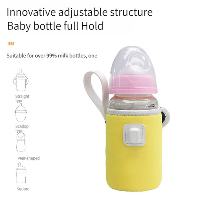 hamshmoc-ที่คลุมขวดนมทารกแบบพกพาที่ทำให้อบอุ่นชาร์จ-usb-ถุงรักษาอุณหภูมิ-dudukan-botol-ทารกที่มีที่จับอุปกรณ์เสริมสำหรับทารกและแม่ปลอกหุ้มถ้วยเดินทางกลางแจ้ง