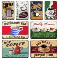 2023 Fashion Shabby Chic Vintage Hot Iced Coffee Metal Wall Art Tin Plate Signs Retro Coffee Shop Restaurant Rest Living Room Sweet Home Decor