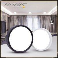 หลอดไฟแสงไฟดาวน์ไลท์ไออีดี MIWAT 5W 10W 15W 20W โคมไฟฝ้าเพดานสีขาวดาวน์ไลท์สีเหลี่ยมสีดำทรงกลมไฟสำหรับบ้าน