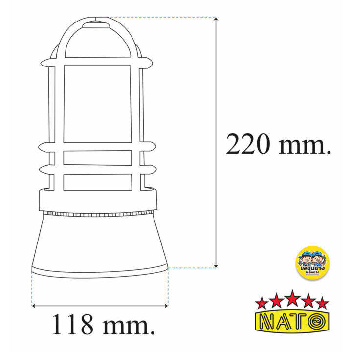 nato-โคมหัวเสากรงนก-ขั้ว-e27-โคมไฟหัวเสา-โคมไฟกรงนก-โคมกรงนก-โคมไฟ-โคมหัวเสา-โคมไฟขาชามกรงนก-นาโต้-nt-la11