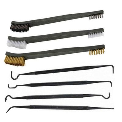 Double headed Pickaxe Brush Set 3 Steel Wire Brushes And 4 Multi purpose Nylon Picks Car Detail Cleaning Tool Accessories
