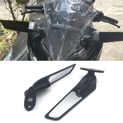 For KAWASAKI ZX6R NINJA 650 400 250 YZF-R1 R6 Motorcycle Mirror Modified Wind Wing Adjustable Rotating Rearview Mirror