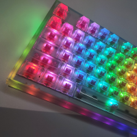 104 Clear Blank Transparent Keycaps Oem Profile Abs Crystal Keycaps แป้นพิมพ์สำหรับเล่นเกมเชิงกลเปลี่ยน Backlit RGB Keycaps-iewo9238