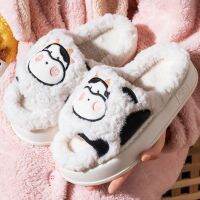 2022ใส่สบายของผู้หญิง Chinelos De Inverno Das Mulheres Peludo Vaca Platafra Branco Feminino Slides สำหรับผู้หญิงและผู้ชาย