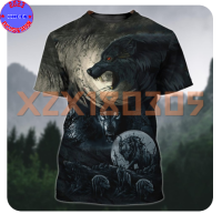 【 xzx180305 】 Personalized Custom Name Short Sleeve 2023 Summer Wolf And Moon Night 3D Full Print t shirt style6