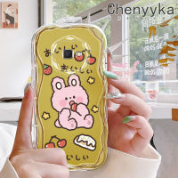 Chenyyka เคสปลอกสำหรับ Samsung J7 Prime J7 Prime 2 J2ลายการ์ตูนกระต่ายเชอร์รี่เนื้อครีมขอบคลื่นเคสมือถือกันกระแทกแบบใสนิ่มเคสโปร่งใสลายกล้องถ่ายรูปสุดสร้างสรรค์เคสซิลิกาเจลป้องกัน