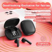 Js36 Bluetooth Headset Wireless Headset Power Display Stereo Waterproof Earbuds with Charging Bin for Sports Gift Music Box Over The Ear Headphones