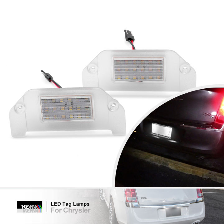 สำหรับไครสเลอร์300-300c-2005-2014ไครสเลอร์-sebring-2007-2010-led-ไฟป้ายทะเบียน-c-an-bus-ด้านหลังแท็กโคมไฟลงทะเบียนแสง