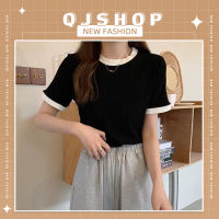 QJshop ขายดีพร้อมส่ง ? เสื้อยืดสไตล์เกาหลี เสื้อผ้าแฟชั่นแขนสั้นคอกลมสีสวยน่ารักใส่คู่กับอะไรก็ดูดี มี3สีให้เลือกกันไปเลย?