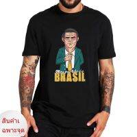 เสื้อยืดคอกลม ผ้าฝ้าย 100% พิมพ์ลายการ์ตูน Jair Bolsonaro President Of Brazil สไตล์เกาหลี พลัสไซซ์ แฟชั่นฤดูร้อน สําหรับ