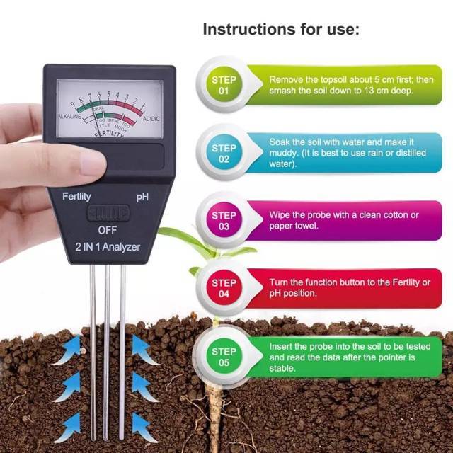 เครื่องตรวจดิน-เครื่องวัดค่าดิน-ph-soil-analyzer-ph-meter-npk-fertilizer-2-in-1-วัดค่าปุ๋ย-npk-เครื่องวัดดิน-ph-วัดค่าดิน-ความเป็นกรดด่าง-ดินและค่าปุ๋ยรวม-npk