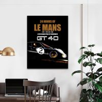 24ชั่วโมง Le Mans โปสเตอร์รถแข่งของเล่นคลาสสิกผ้าใบพิมพ์ลายภาพวาดการตกแต่งบ้านภาพศิลปะบนผนังสำหรับห้องนั่งเล่น0706