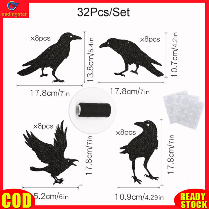 leadingstar-rc-authentic-32pcs-paper-crow-halloween-hanging-with-100m-black-thread-crow-holiday-party-decoration-prop-pendant-for-party
