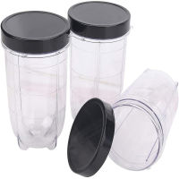 3 Pack 16Oz Blender Cups With Lids Compatible With Magic Replacement Parts For 250W MB1001 Juicer Mixer