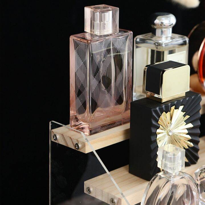 acrylic-amp-wood-display-stand-4-step-clear-display-riser-wood-shelf-for-displaying-figures-jewelry-perfumes-stand