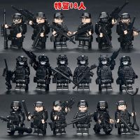 Chinese building blocks military figures soldiers special forces police small dolls childrens puzzle assembling boys toy puzzles