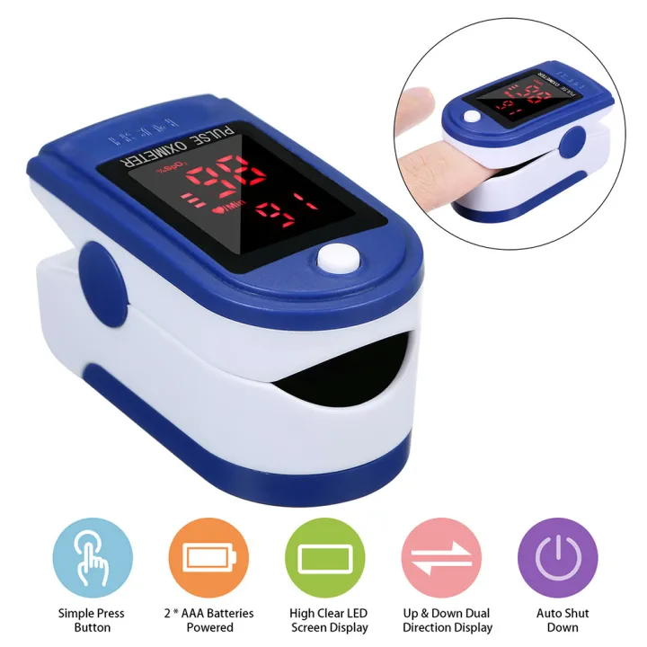 Fingertip Pulse Oximeter Blood Oxygen Saturation Detector Pulse Rate