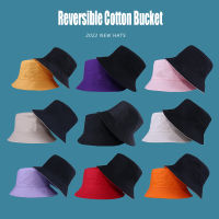 [hot]Reversible Cotton Bucket Hat Two Side Wear Unisex Simple Bob Cap Hip Hop Gorros Men Women Panama Cap Beach Fishing Boonie Sunhat