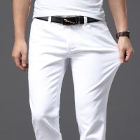 【YD】 comfortable white denim men jeans Fashion Classic Trousers Male Brand Advanced Stretch Pants