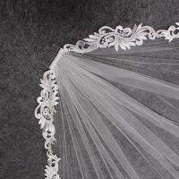 Elegant Short Lace Wedding Veil 1 Meter Ivory Bridal Veil with Comb Velo Novia Wedding Accessories