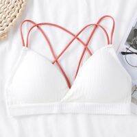 Sexy Lingerie Seamless Bra Women Spiral Wrap Sports Bra Cross Straps Sling Chest Pad Vest No Steel Rings Cotton Underwear Bra