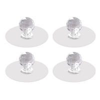 4pcs Hook Furniture Multifunctional Auxiliary Punch-free Acrylic Cabinet Wardrobe Diamond Shape Self Adhesive Crystal Drawer Handle