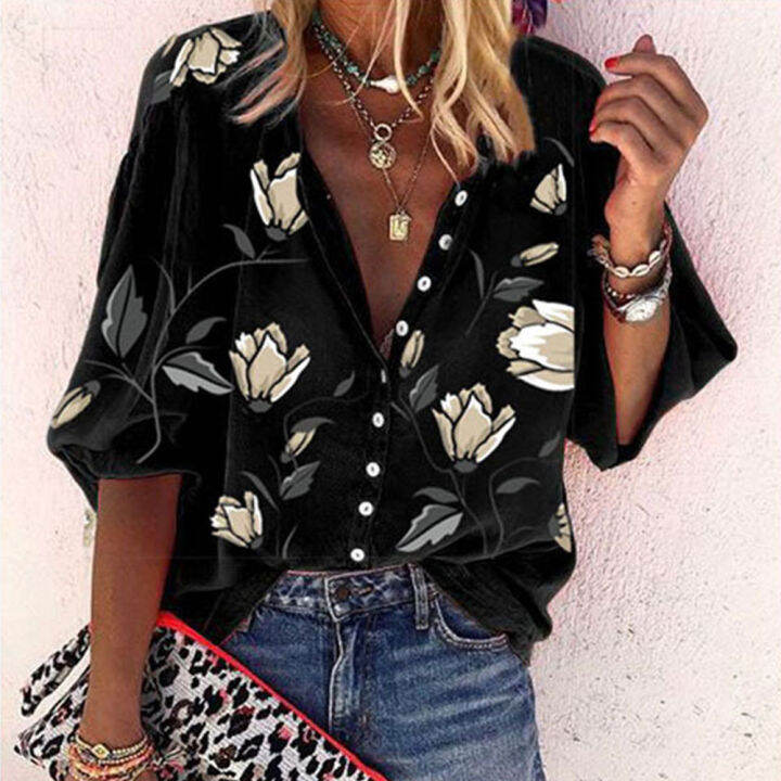 gentillove-summer-lesure-blouses-womens-floral-print-v-neck-loose-shirts-2021-oversized-single-breasted-tops-vintage-tunics