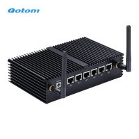 Qotom 6 LAN Mini PC Celeron 3965U Processor Dual Core 2.2 GHz โฮมออฟฟิศโรงงาน Firewall Router VPN