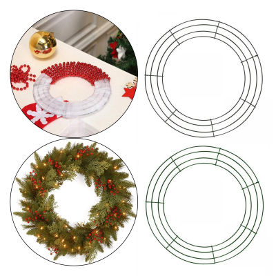 Blesiya 2xIron Round Wire Floral Wreath Frame DIY/ Christmas Thanksgiving Decoration