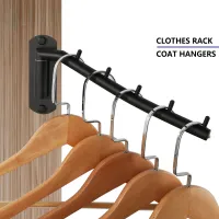 Stainless steel rotating activity clothes hook hotel hotel home swing coat hook balcony folding clothes rack bathroomAccessories Clothes Hangers Pegs