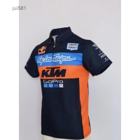 Red Summer Polo MotoGP Bull KTM joint lapel short-sleeved Polo shirt team overalls breathable short top T-shirt{in stock} high-quality