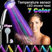 หัวฝักบัว LED Rainfall Shower Sprayer เปลี่ยนสีอัตโนมัติเซ็นเซอร์อุณหภูมิหัวฝักบัวประหยัดน้ำสำหรับห้องน้ำ