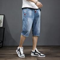 Big Size Mens Denim Shorts Long Breeches Bermuda Plus Size Male Jeans Shorts 2023 Summer 3/4 Pants Capri Male 10XL 6XL 7XL Blue