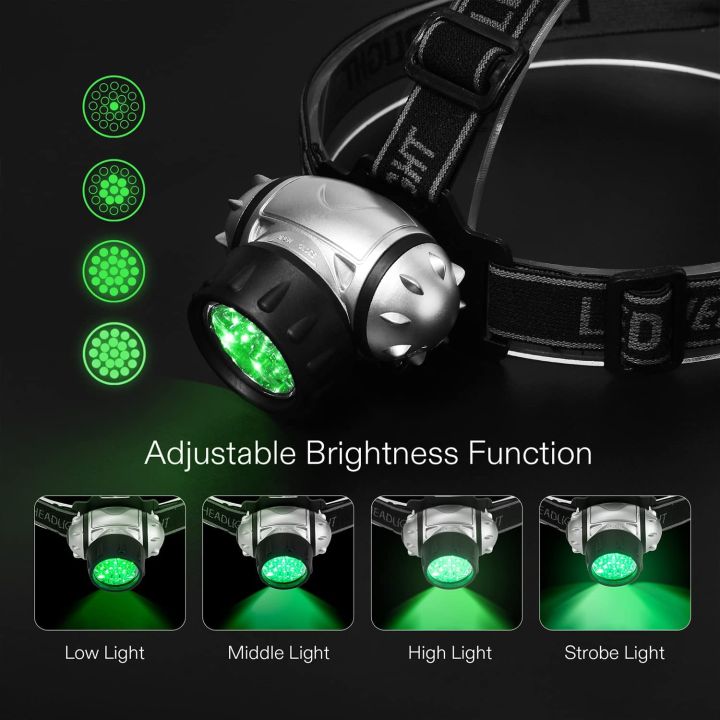 ไฟฉายคาดหัว-ไฟฉาย-flashlight-head-torch-19-x-green-led-high-intensity-ไฟฉาย-led-ความเข้มสูงสีเขียว-hydroponics