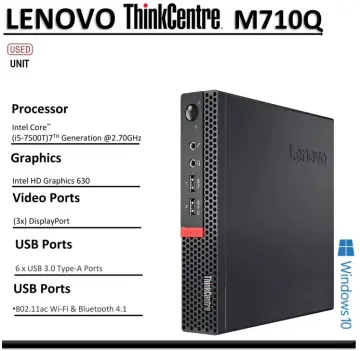 Refurbished Lenovo ThinkCentre M910q Mini PC, Intel Core i5-7500T